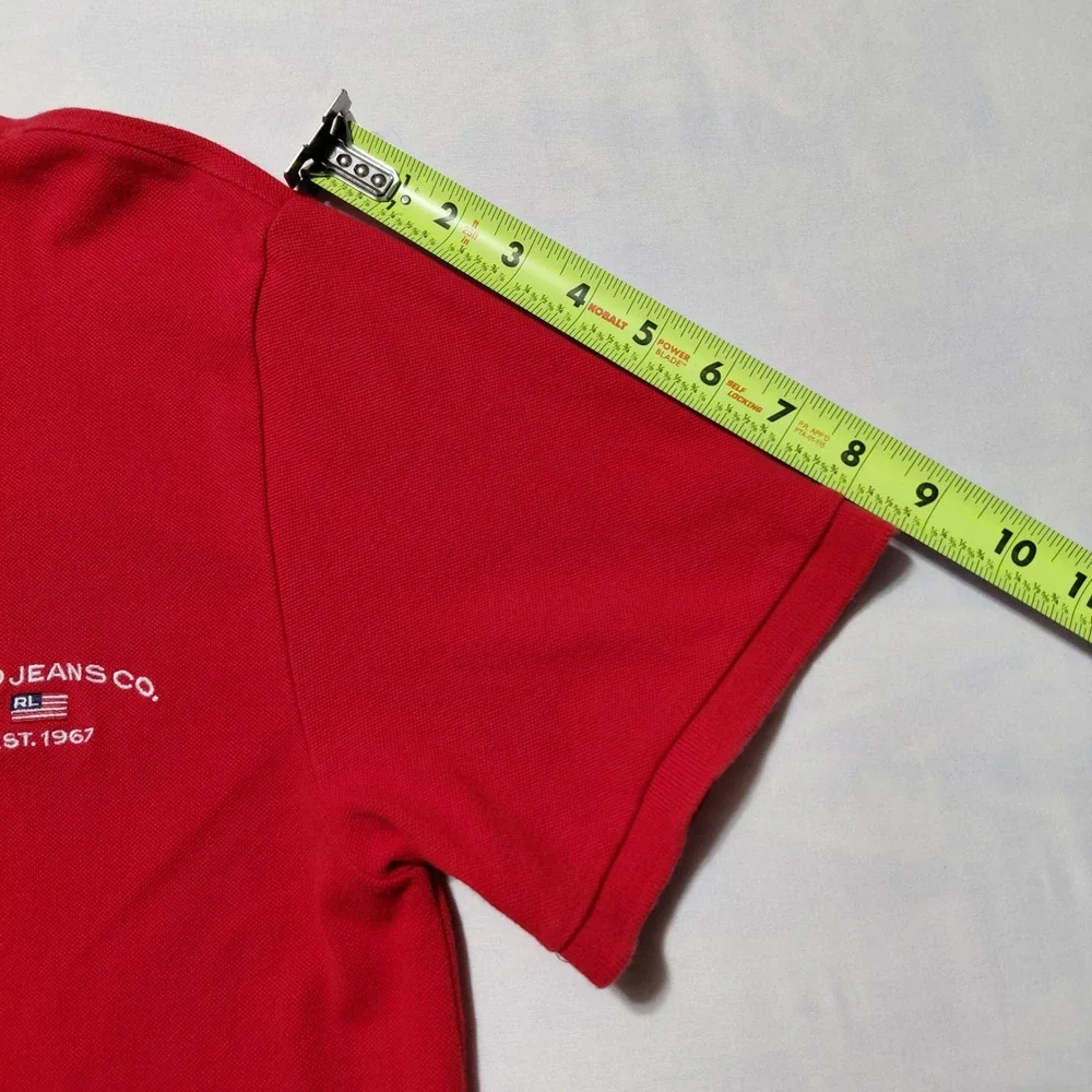 Polo Jeans Co Ralph Lauren Red Short Sleeve Collared Polo‎ Shirt Men's Large